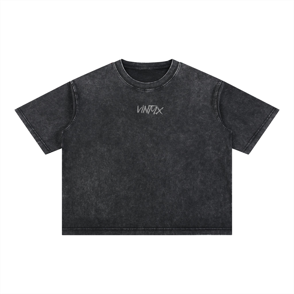Snow Wash Boxy Cotton T-Shirt – Oversized Unisex