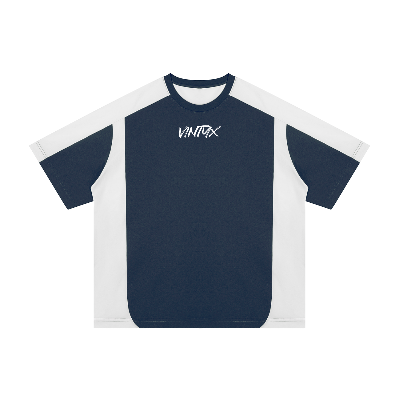 Unisex Oversized Color Block Polyester T-Shirt