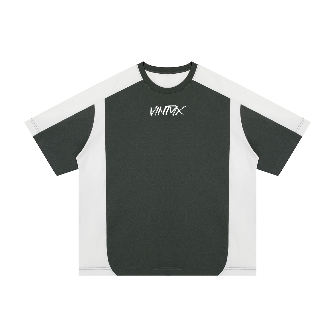 Unisex Oversized Color Block Polyester T-Shirt