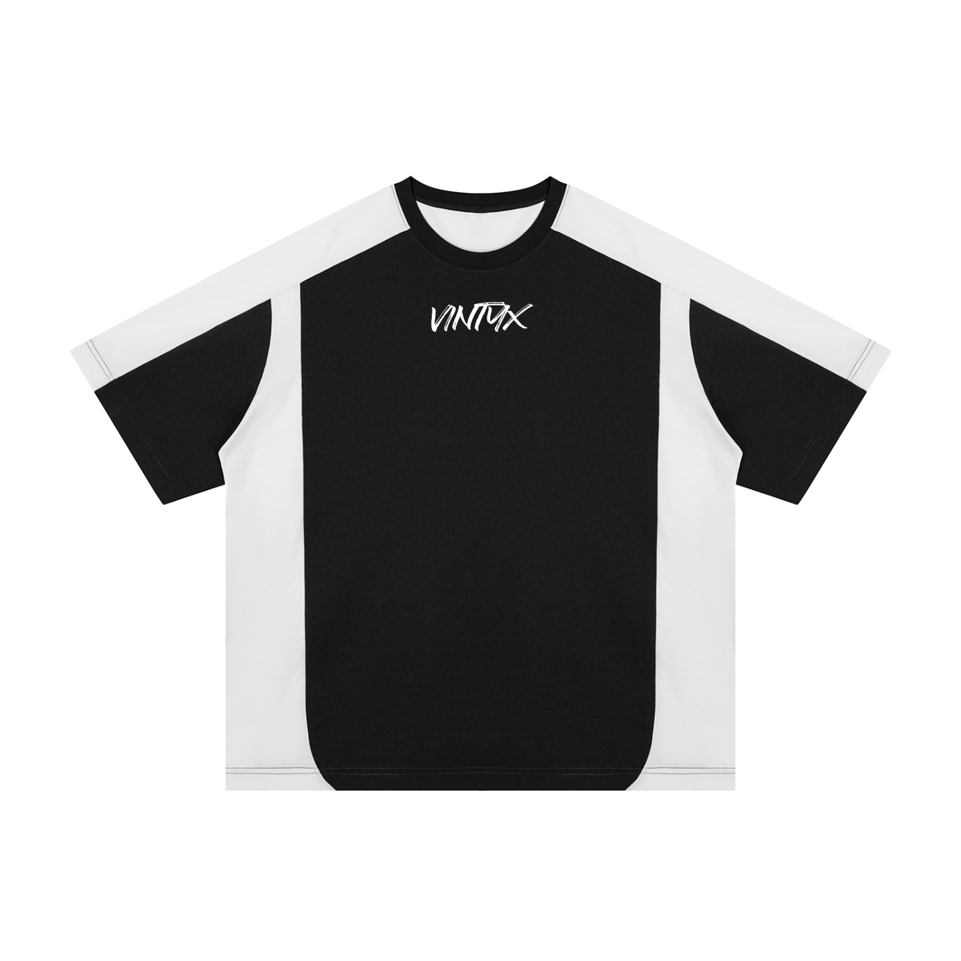 Unisex Oversized Color Block Polyester T-Shirt