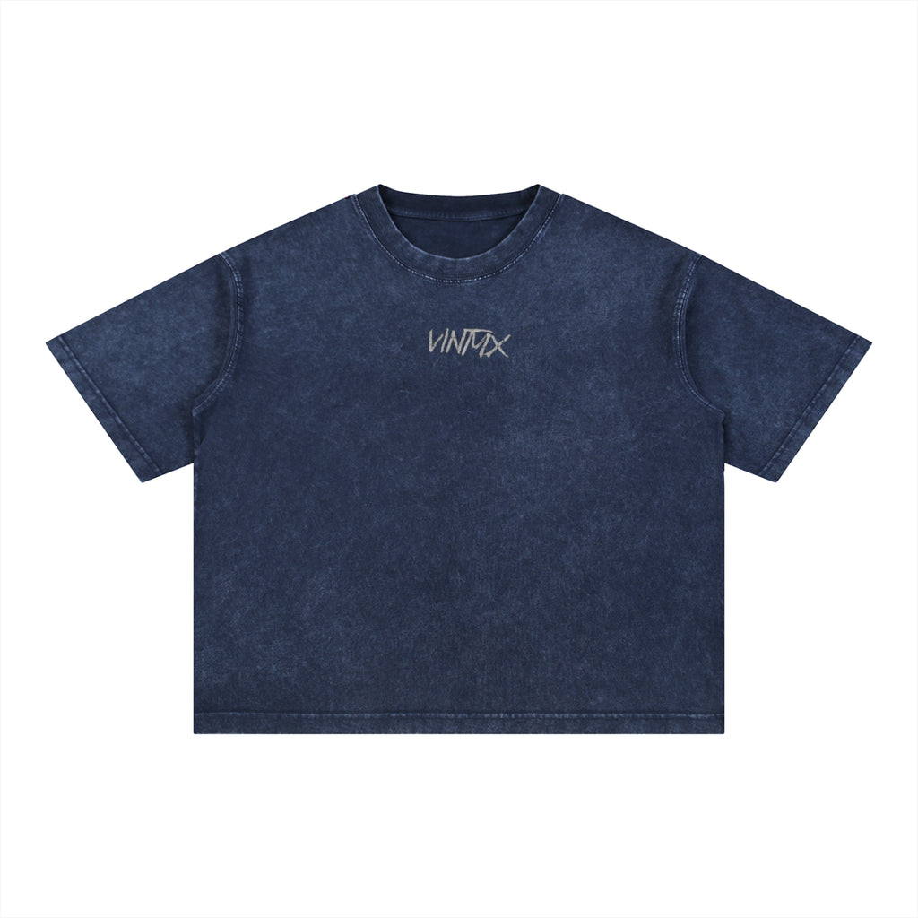 Snow Wash Boxy Cotton T-Shirt – Oversized Unisex
