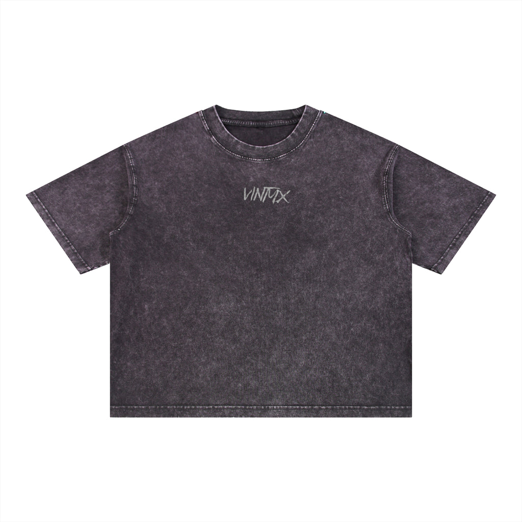Snow Wash Boxy Cotton T-Shirt – Oversized Unisex